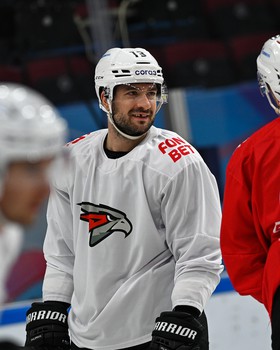 Тренировка «Авангарда» перед матчем в Магнитогорске