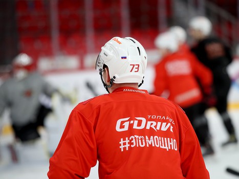 Тренировка «Авангарда» перед матчем в Екатеринбурге