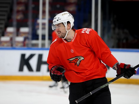 Тренировка «Авангарда» перед матчем в Магнитогорске