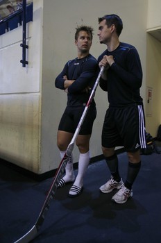 Раскатка перед первым матчем межсезонья в Фюссене