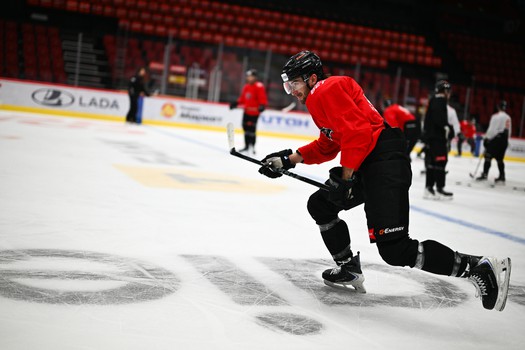 Тренировка «Авангарда» перед первым матчем серии с «Нефтехимиком»