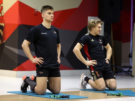 Тренировка «Авангарда» перед матчем с минским «Динамо»