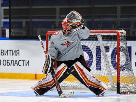 Раскатка «Авангарда» перед матчем в Нижнем Новгороде