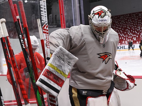 Раскатка «Авангарда» перед матчем в Челябинске