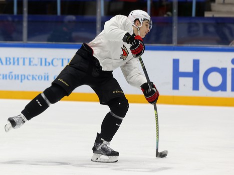 Тренировка «Авангарда» перед матчем в Новосибирске