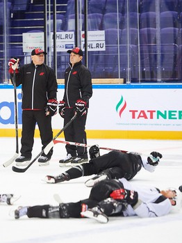 Раскатка "Авангарда" перед выездным матчем с "Ак Барсом"