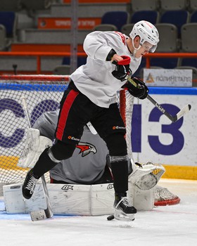 Тренировка «Авангарда» перед матчем в Хабаровске