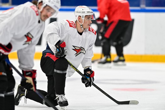 Раскатка «Авангарда» перед матчем в Уфе