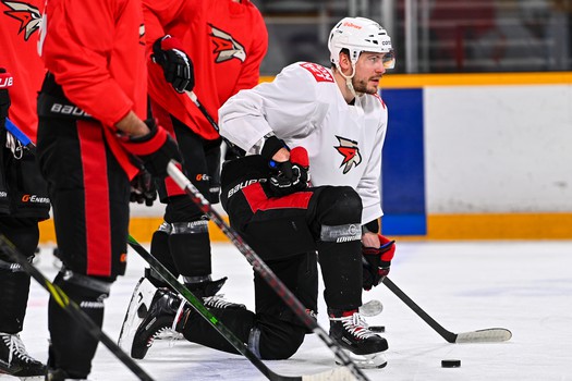 Раскатка «Авангарда» перед матчем в Череповце