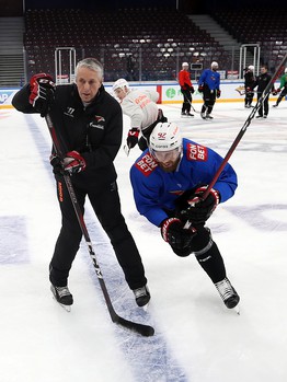 Тренировка «Авангарда» перед третьим матчем серии с «Металлургом»