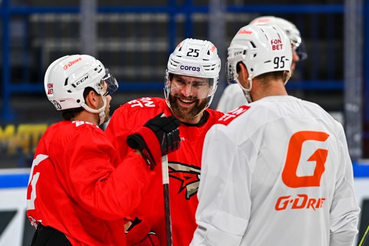 Раскатка «Авангарда» перед матчем в Магнитогорске