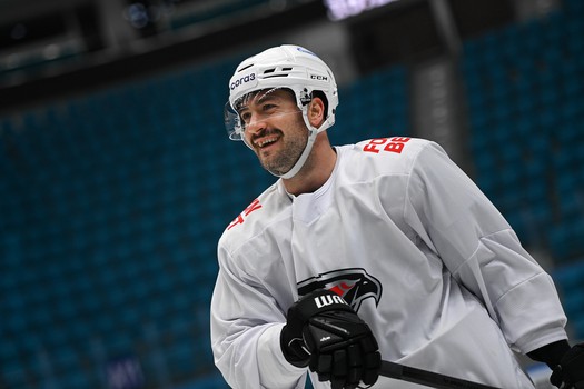 Тренировка «Авангарда» перед матчем в Астане