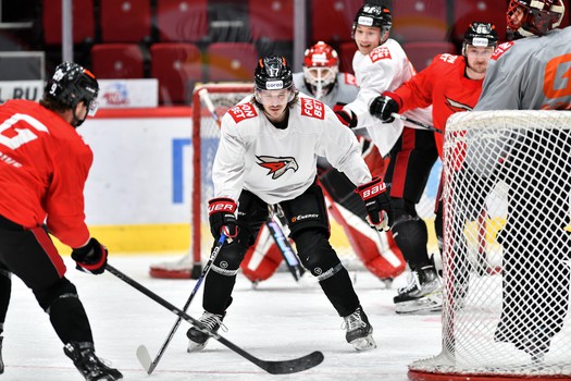 Раскатка «Авангарда» перед матчем с «Нефтехимиком»