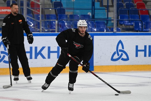 Тренировка «Авангарда» перед матчем в Нижнекамске