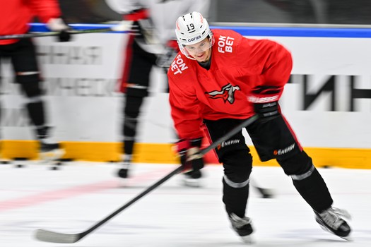 Раскатка «Авангарда» перед матчем в Нижнем Новгороде