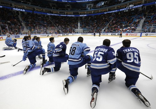 Евгений Медведев и Егор Мартынов на Мастер-шоу Матча звезд КХЛ в Астане