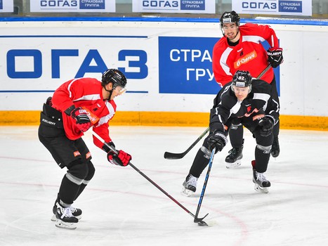 Раскатка "Авангарда" перед матчем с "Барысом"