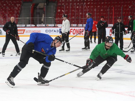 Раскатка «Авангарда» перед матчем с ХК «Сочи»