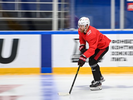 Раскатка «Авангарда» перед матчем в Уфе