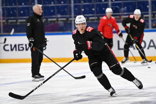 Раскатка «Авангарда» перед третьим матчем серии с «Сибирью» в Новосибирске