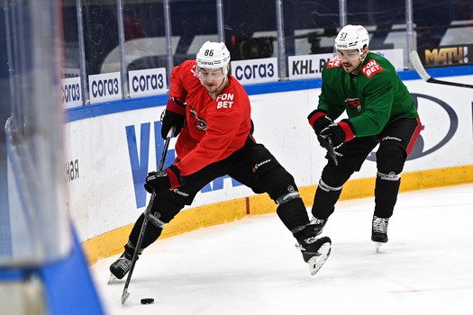 Тренировка «Авангарда» перед матчем в Новосибирске