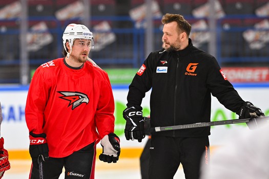 Раскатка «Авангарда» перед матчем в Магнитогорске