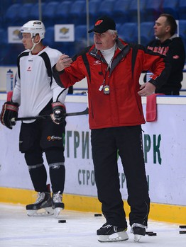 Раскатка "Авангарда" перед матчем с "Витязем"  5 января 2014 г.