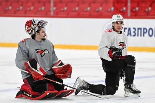 Тренировка «Авангарда» перед матчем в Екатеринбурге