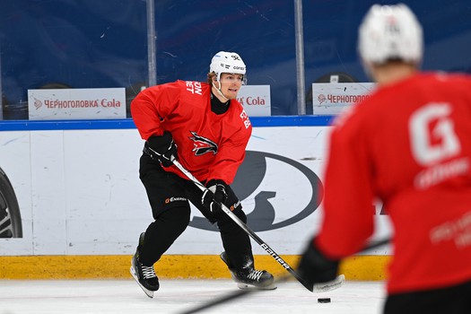 Тренировка «Авангарда» перед матчем в Тольятти