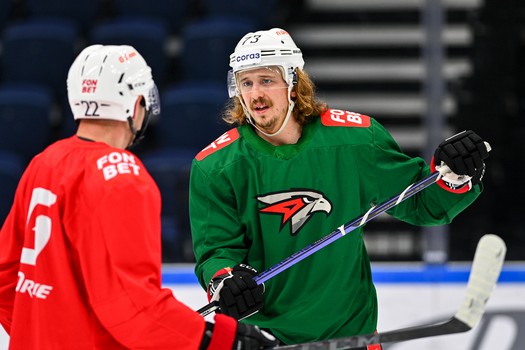 Раскатка «Авангарда» перед выездным матчем с московским «Динамо»