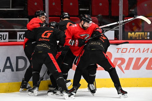 Тренировка «Авангарда» перед матчем с «Барысом»