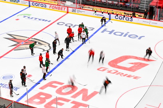 Тренировка «Авангарда» перед матчем с «Витязем»