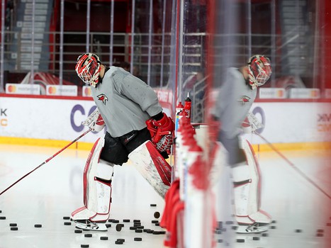 Тренировка «Авангарда» в Екатеринбурге перед третьим матчем серии с «Автомобилистом»