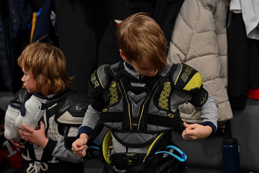 Тренировка воспитанников Хоккейной Академии «Авангард» 2019 года рождения на G-Drive Арене