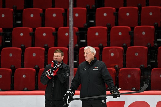 Раскатка «Авангарда» перед матчем с московским «Динамо»