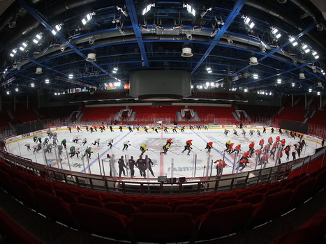 Тренировка «Авангарда» перед матчем в Екатеринбурге