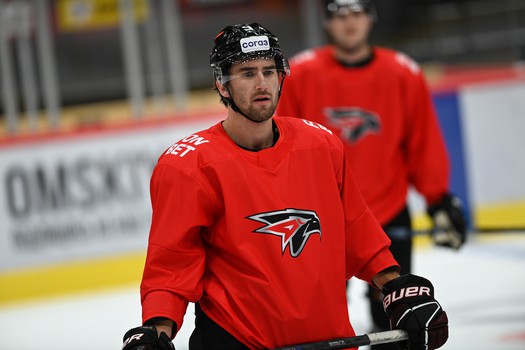 Тренировка «Авангарда» перед матчем с «Нефтехимиком»