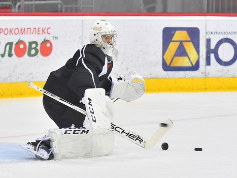 Раскатка "Авангарда" перед матчем с "Трактором" на турнире в Челябинске