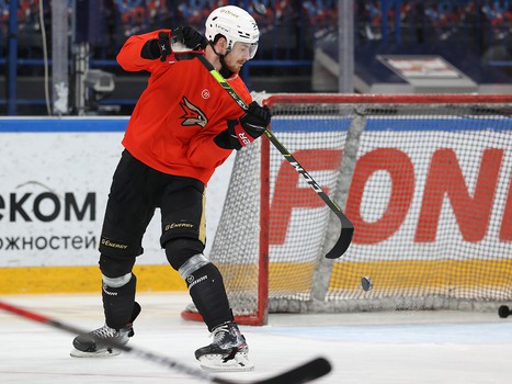 Тренировка «Авангарда» перед пятым матчем серии в Магнитогорске