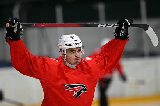 Тренировка «Авангарда» перед матчем в Казани