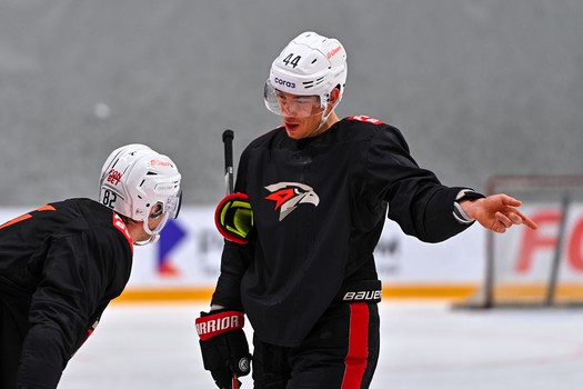 Раскатка «Авангарда» перед матчем в Челябинске