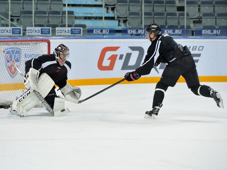 Раскатка "Авангарда" перед матчем ХК "Сочи"
