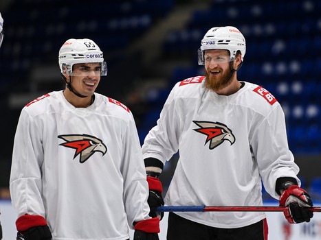 Раскатка «Авангарда» перед матчем в Нижнем Новгороде