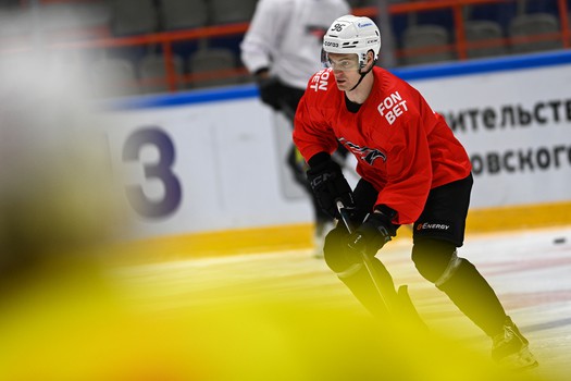 Тренировка «Авангарда» перед матчем в Хабаровске