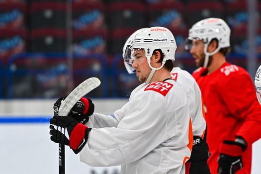 Раскатка «Авангарда» перед матчем в Магнитогорске