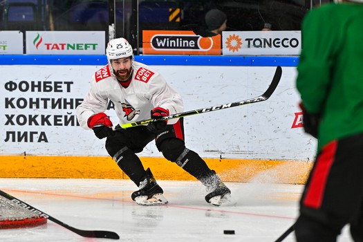 Тренировка «Авангарда» перед матчем в Казани