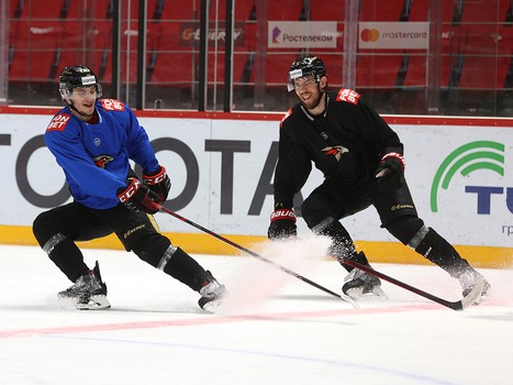 Раскатка «Авангарда» перед матчем с «Витязем»