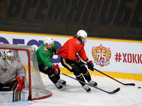 Раскатка «Авангарда» перед матчем в Череповце