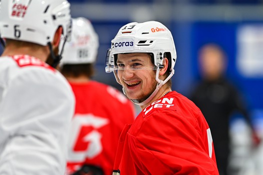 Раскатка «Авангарда» перед матчем в Уфе