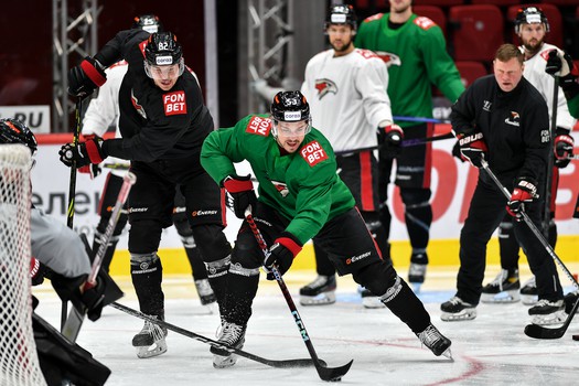 Раскатка «Авангарда» перед матчем с «Нефтехимиком»